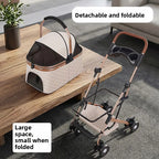 Small Pet Stroller Lightweight Foldable Outdoor Outing Cart for Dogs & Cats