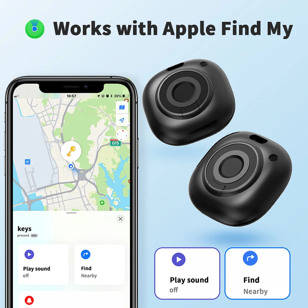 Tize MFi Certified Find My Smart Tag for Keys, Wallets & Bags