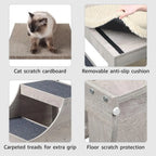 Multi-Tier Pet Bed with Removable Steps & Scratch Pad