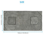 Large Nylon Pet Towel with Pocket Design — Non-Linting, Fast-Absorbing