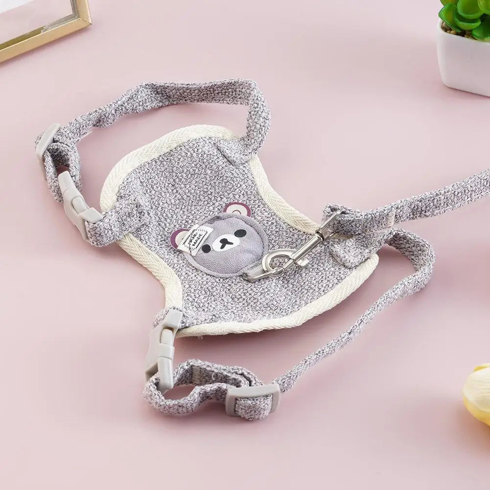 Bunny-Style Cat Harness & Leash Set — Escape-Proof Vest for Outdoor Walking