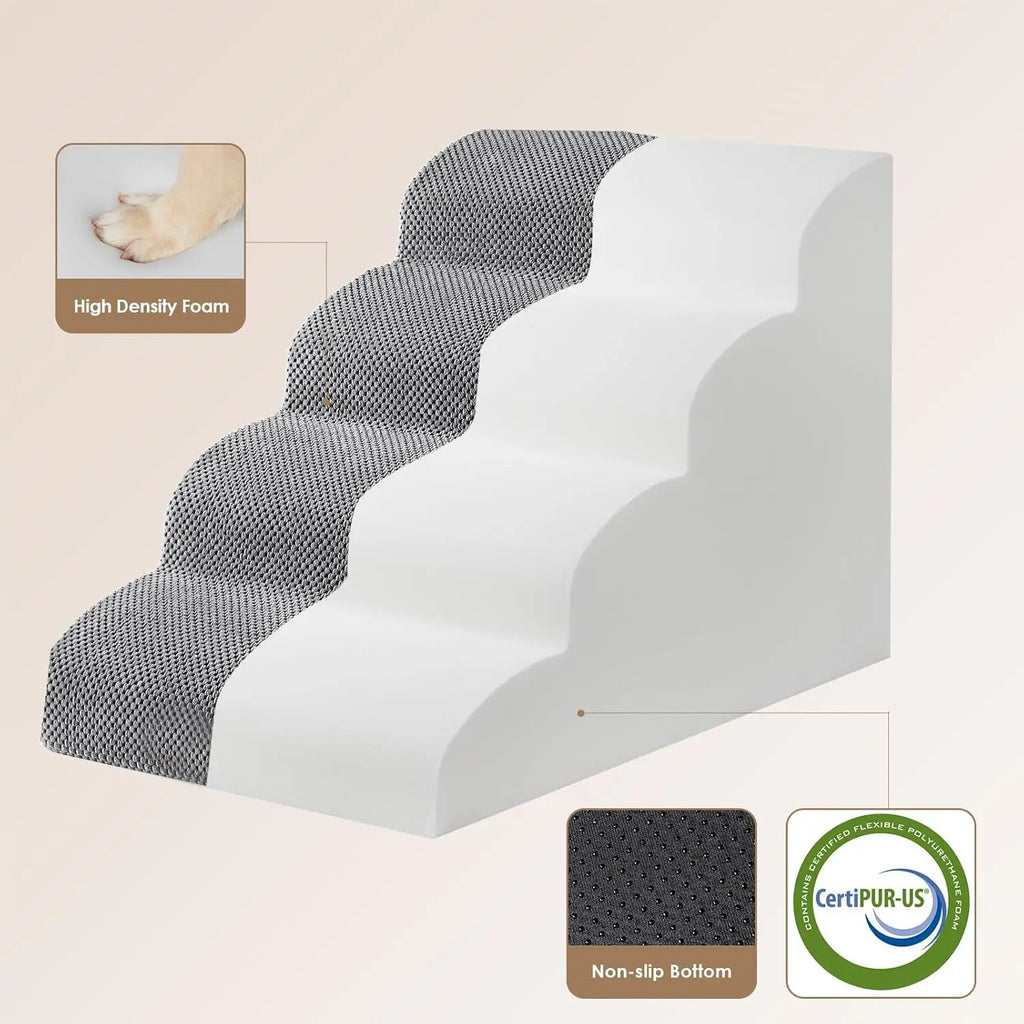 Curved Pet Stairs for High Beds (4-Step)
