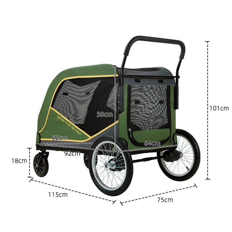 Large Pet Stroller for Large Dogs Cats Elderly Disabled Pets Outdoor Walking Carrier Foldable Heavy Duty Pet Travel Push Cart