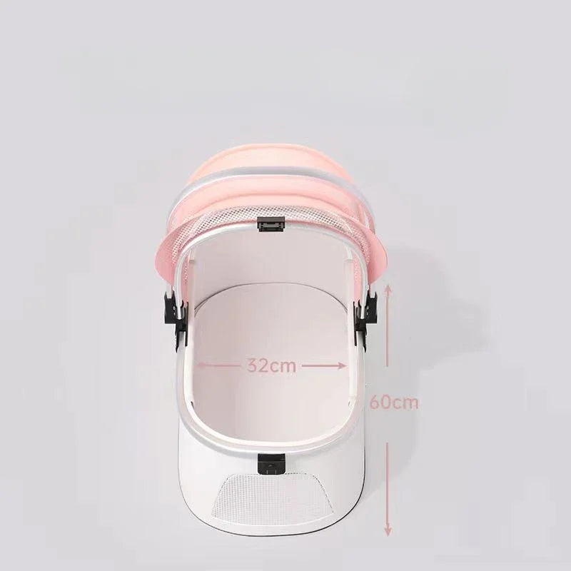 Multifunctional Foldable Pet Buggy with Detachable Carrier for Dogs