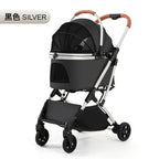 Lightweight Foldable 4-Wheel Pet Stroller for Medium, Large Dogs & Teddy Breeds