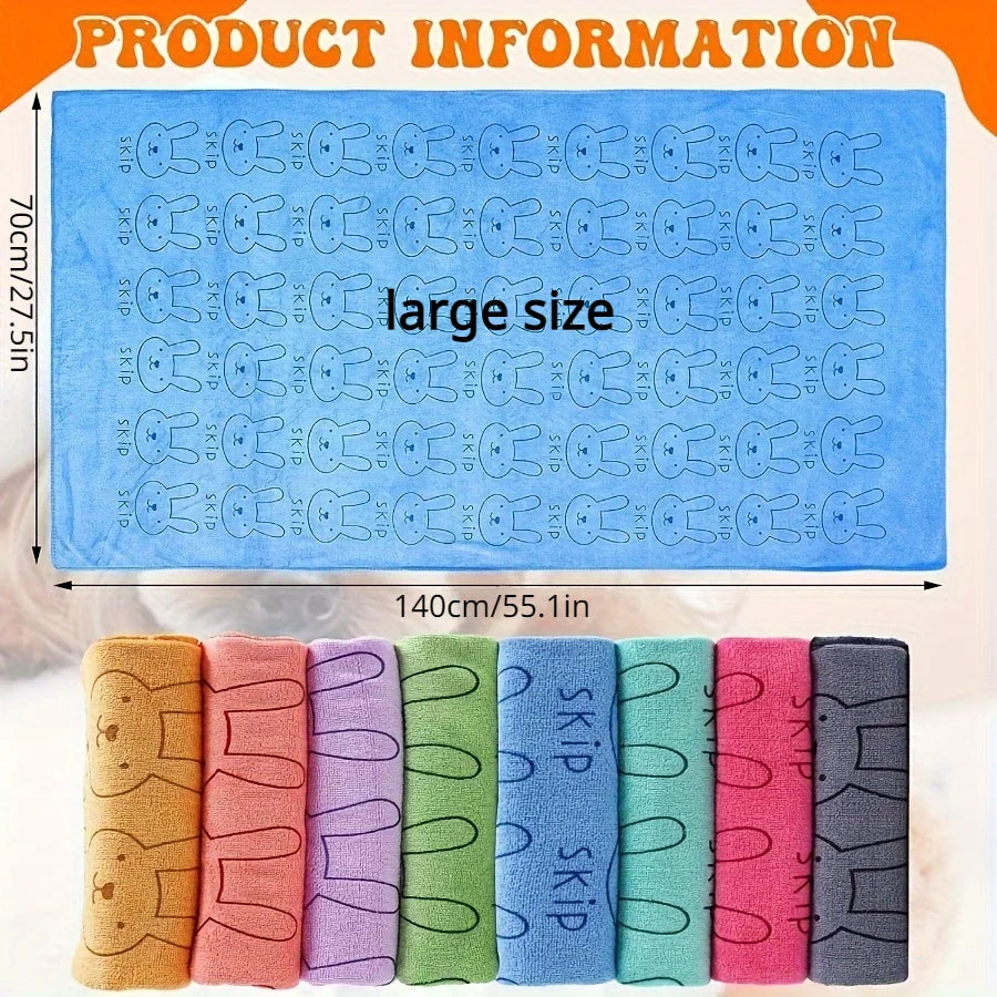 Ultra-Absorbent Microfiber Pet Towel — Fast-Drying for Dogs & Cats