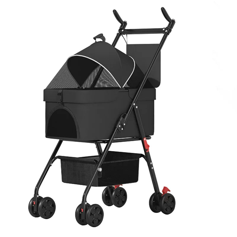 Detachable Pet Cart & Dog Bed — Lightweight Foldable Cat Bag Outdoor Cart for Small Pets