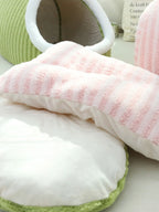Portable Cartoon Striped Pet Bed, All-Season