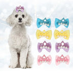Bow & Crown Pet Hair Ties 20-Pack (Elastic Band, Cartoon, Soft Texture)