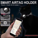 AirTag Cat Collar with Reflective Strip & QR Tag — Adjustable, Weather-Resistant Fit
