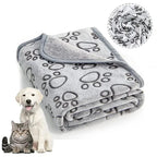 Fluffy Cartoon Print Pet Blanket — Soft Cotton Mat for Cats & Dogs