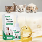 Ultra-Soft Tip Ear Wash Cleaner for Dogs & Cats — Gentle Wax Remover, 60ml
