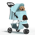 3-Wheel Foldable Double Pet Jogger Stroller for 2 Cats or Dogs up to 30 lbs