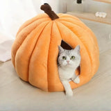 Pumpkin-Shaped Cat Bed (Four-Season Cushioned Nest)