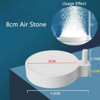 Round Aquarium Air Stone Disk (35–100mm, Fine Bubbles, 1–2 Pack)