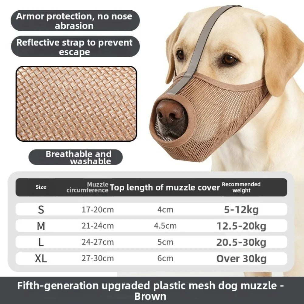 Portable PVC Dog Muzzle (Washable, Multi-Size)