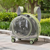 Pet Carrier with Wheels Transparent Pet Carrier Suitcase Hard-Sided Cats, Small Dogs, Travel, Airport, Professional Visits