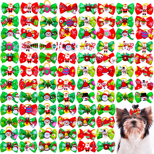 Christmas Puppy Hair Bows (10, 20 or 30 Piece Pack)