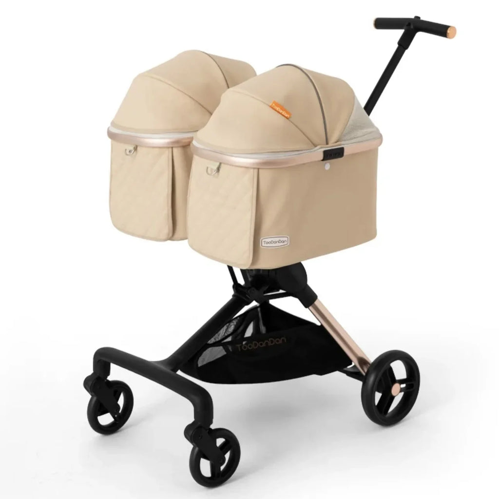 Foldable Detachable Double Pet Stroller for Two Dogs & Cats