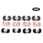 Yarn Bow Pet Hair Ties 12-Pack (Elastic Band, Soft, Various Colors)