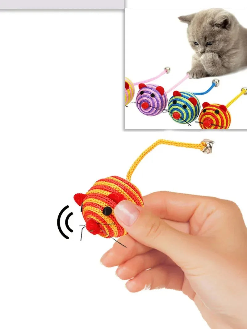 Nylon Rope Mouse Cat Toy with Bell — Durable Chew & Teaser Toy