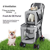 Luxury Double-Layer Eco-friendly ABS Material 4-Wheel Pet Stroller Small Large Dogs Cats Lightweight Travel Pet Carriers