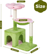34-Inch Cat Tree with Hammock & Wide Condo for Large Cats