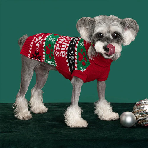 Christmas Day Sweater & Scarf Set for Dogs (Warm Winter Coat)