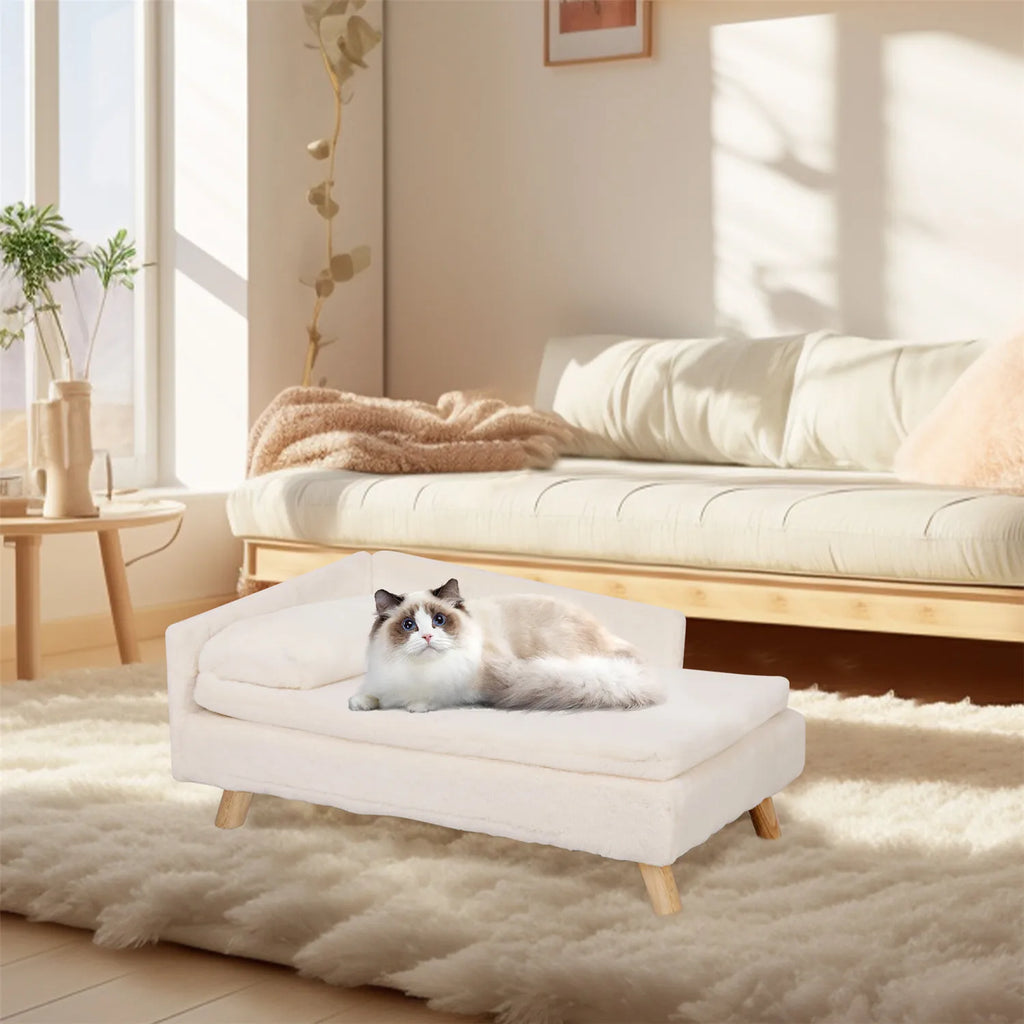 Waterproof Raised Pet Sofa Lounger with Plush Cushion