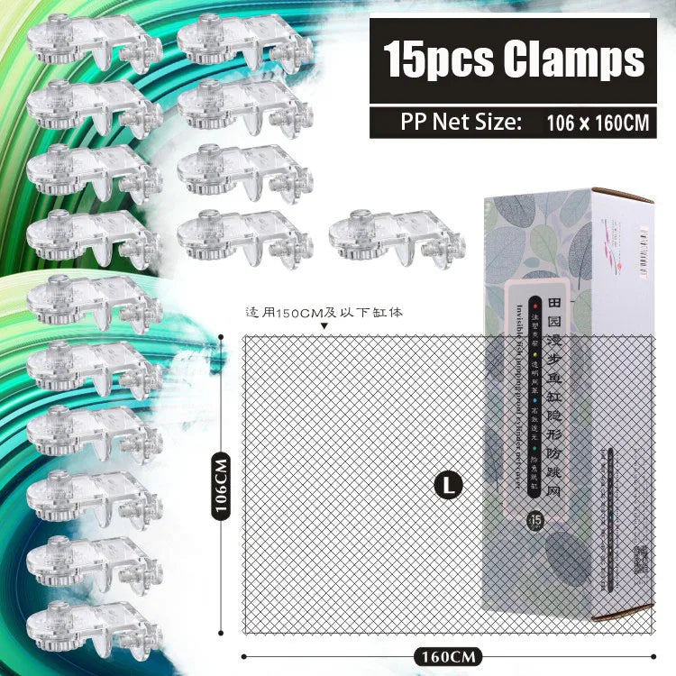 Aquarium Anti-Jump Net Cover Clamp Holder Clips