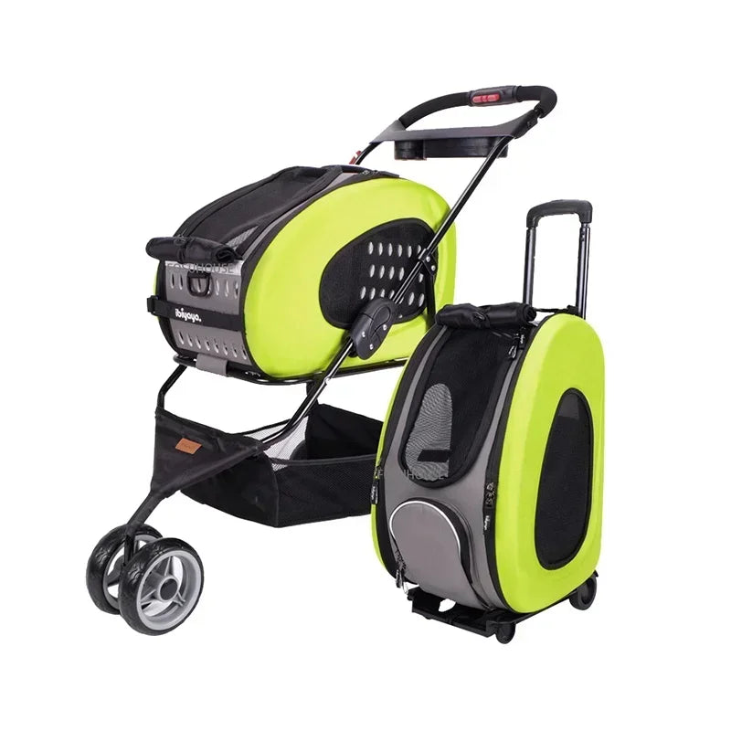 Large-Capacity Foldable Pet Carrier Trolley for Dogs & Cats — Lightweight Portable Outdoor Shopping & Travel