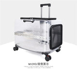 2026 Large Capacity Transparent Pet Suitcase Portable Stroller Double Medium To Large Pets Cat Outdoor Travel Bag