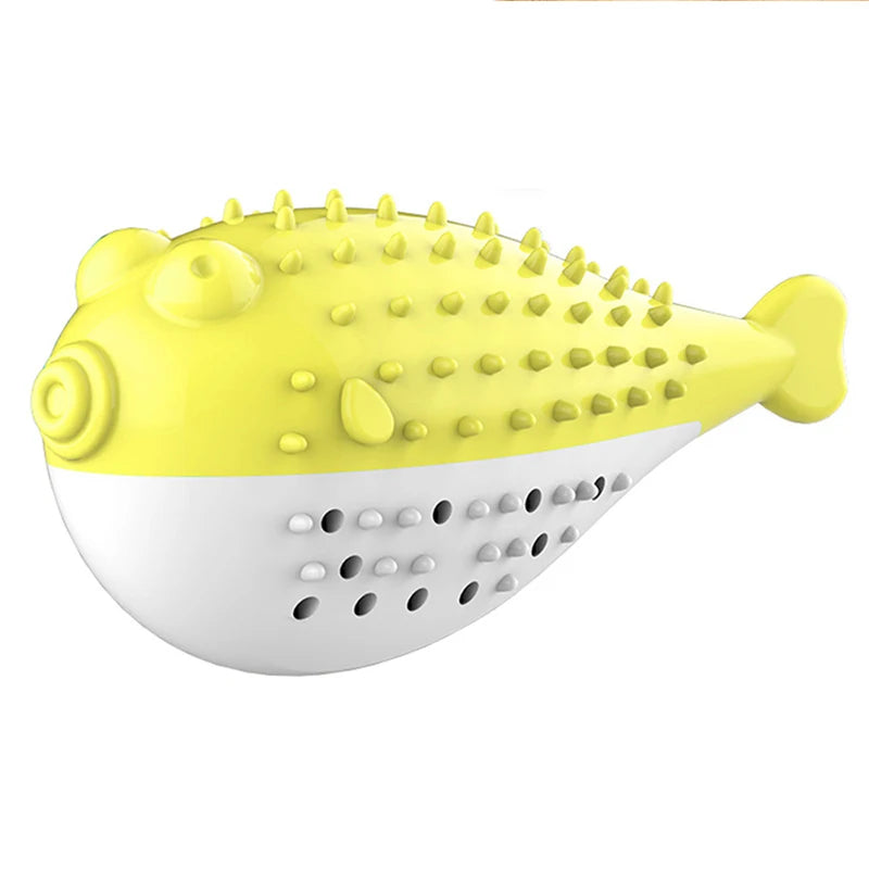 Pufferfish Catnip Chew Toy with Bell — Detachable Teething Toy for Kittens