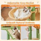 71-Inch Cat Tree Tower with 8 Scratching Posts & Hammock
