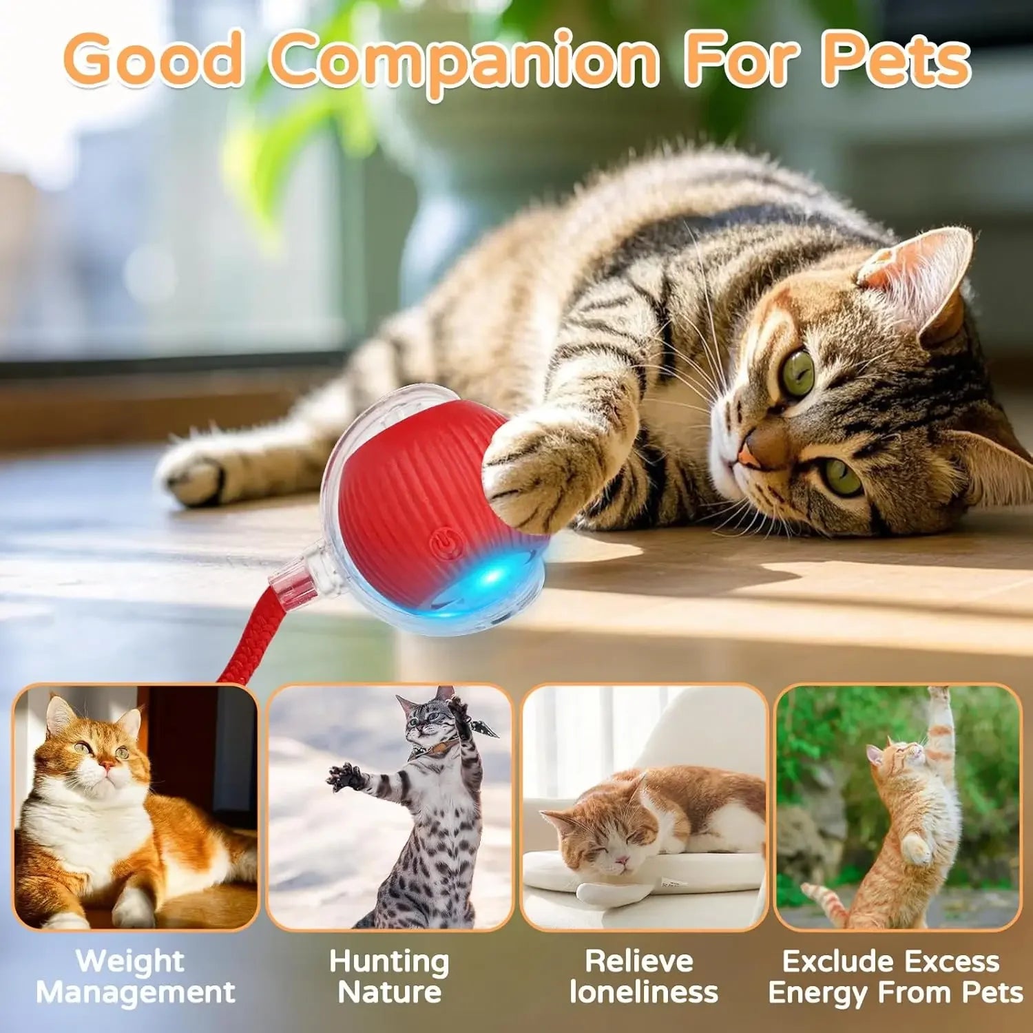 Mouse-Imitating Rolling Ball Cat Toy