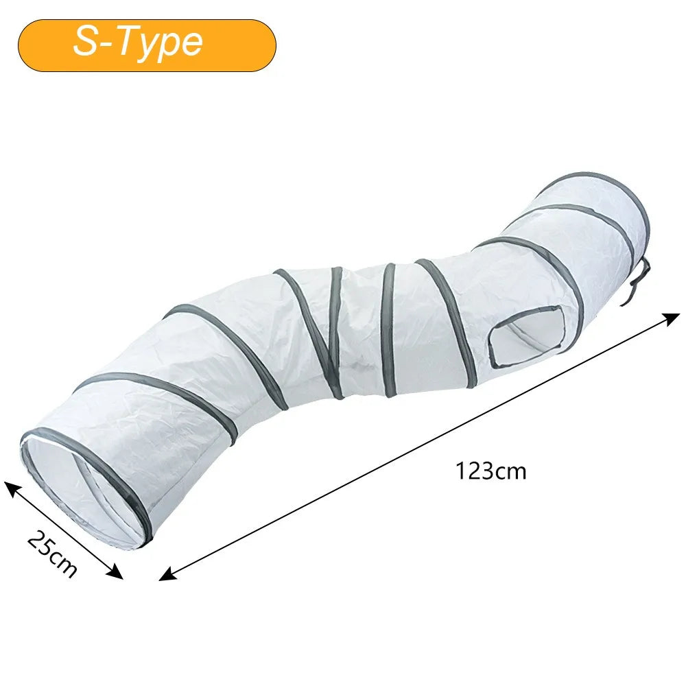 Foldable Cat Tunnel Tube — Portable, Crinkly Play Nest for Small Pets