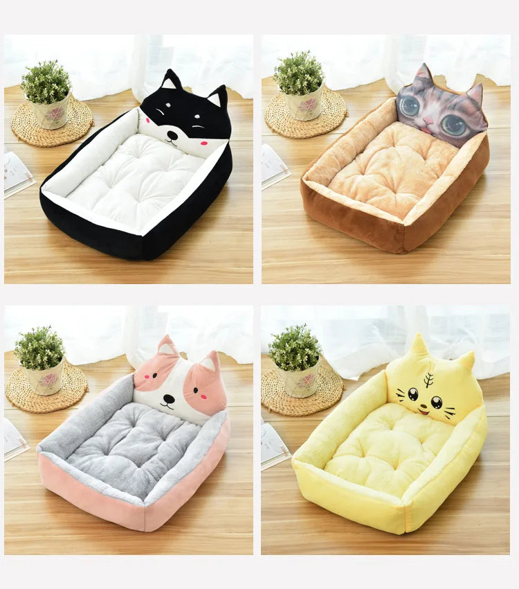 Plush Cartoon Sofa Pet Bed