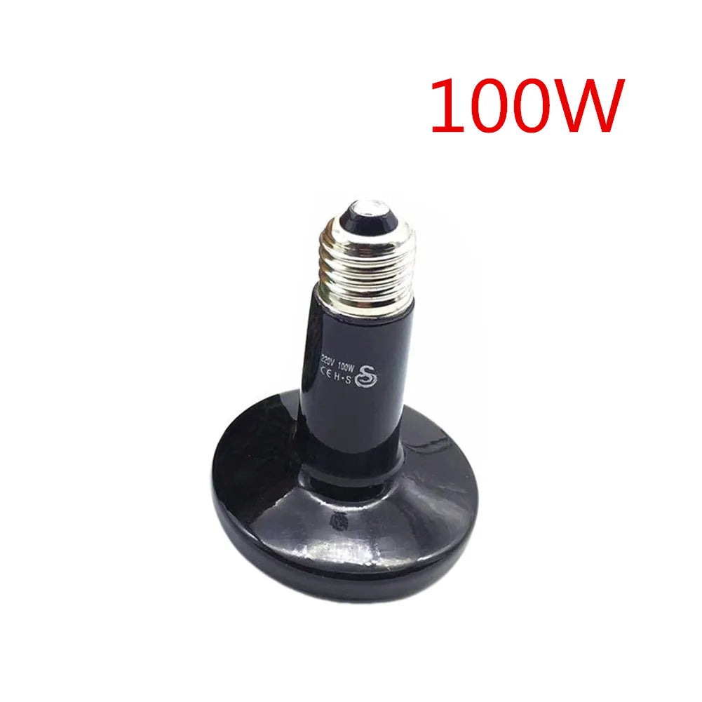 Ceramic Infrared Heat Lamp for Reptiles — No-Light Heating Bulb, E27, 25W-200W