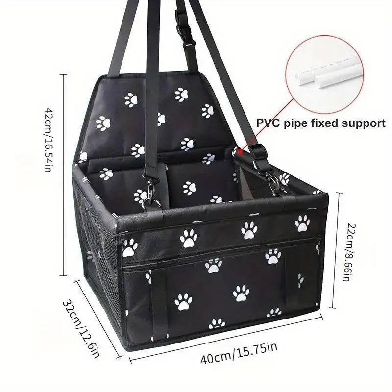 Foldable Dog Car Booster Seat with Safety Belt