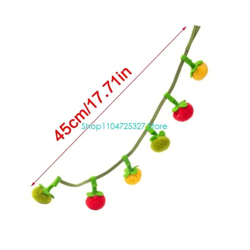 Colorful Tomato Tassel Cat Teaser Wand — Interactive Indoor Play Toy for Cats