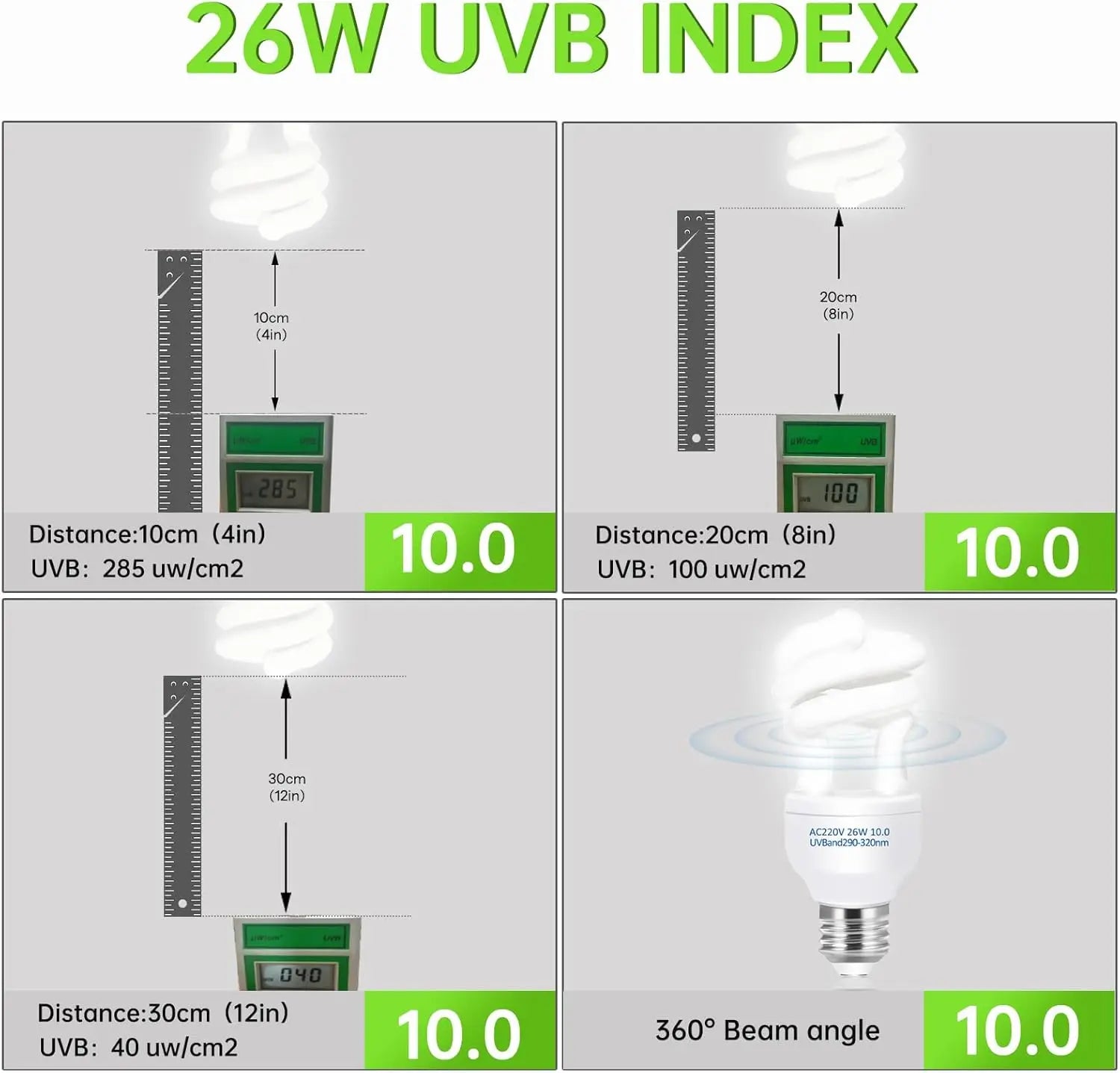 UVB Calcium Supplement Lamp — Energy-Saving E27 Bulb, 5.0 or 10.0