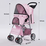 Steel Tube Dog Trolley Customized Pet Stroller For Small Dogs Cats Factory