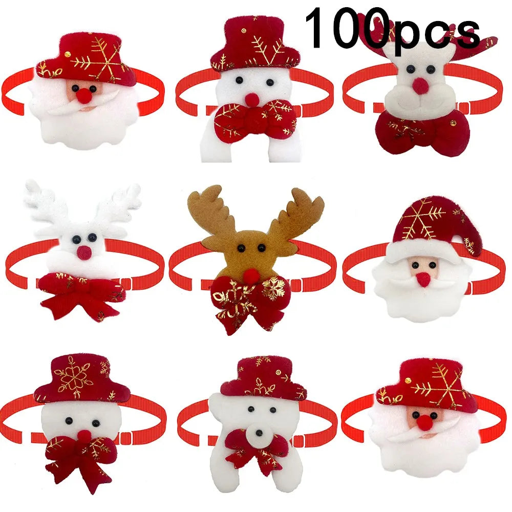 Snowman & Deer Christmas Bowtie Bulk Pack (50 or 100 Pieces)