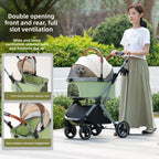 Ultra-Lightweight Foldable Pet Stroller with Detachable Basket for Small & Medium Dogs & Cats — Portable
