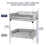 Deluxe Silver Velvet Dog Couch Sofa with Removable Cushion