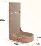 L-Shape Cat Scratcher with Bed & Toy Balls (26.8in)