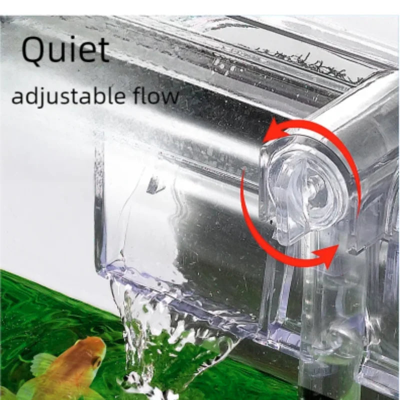 Mini USB Wall-Mounted Aquarium Waterfall Filter (Small Fish Tank, Silent)