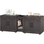 3-in-1 Wooden Cat Litter Box Cabinet with Scratching Pad