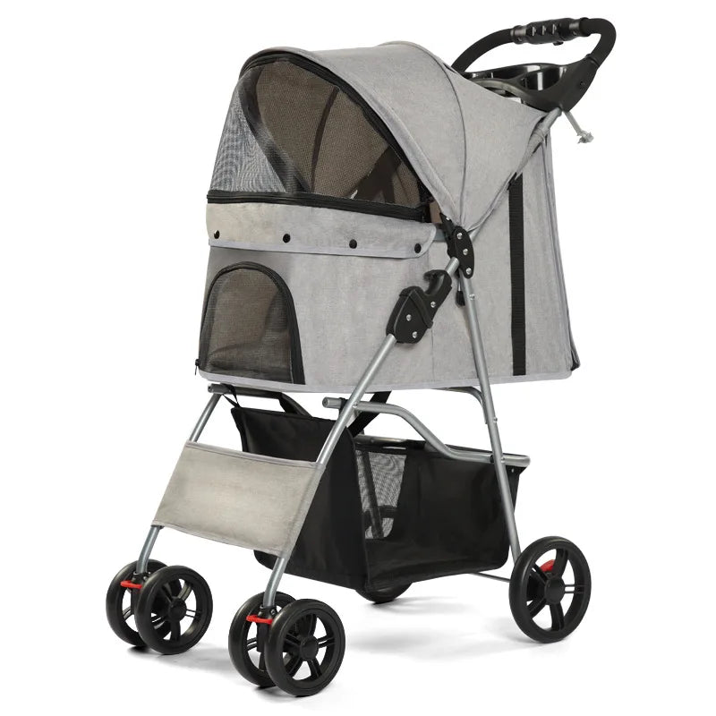 Foldable Breathable Universal Lightweight Pet Cart & Travel Trolley for Cats & Dogs