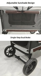Large-Space Push & Pull Pet Stroller for Dogs & Cats — Outdoor Travel Cart with Dual-Direction Design